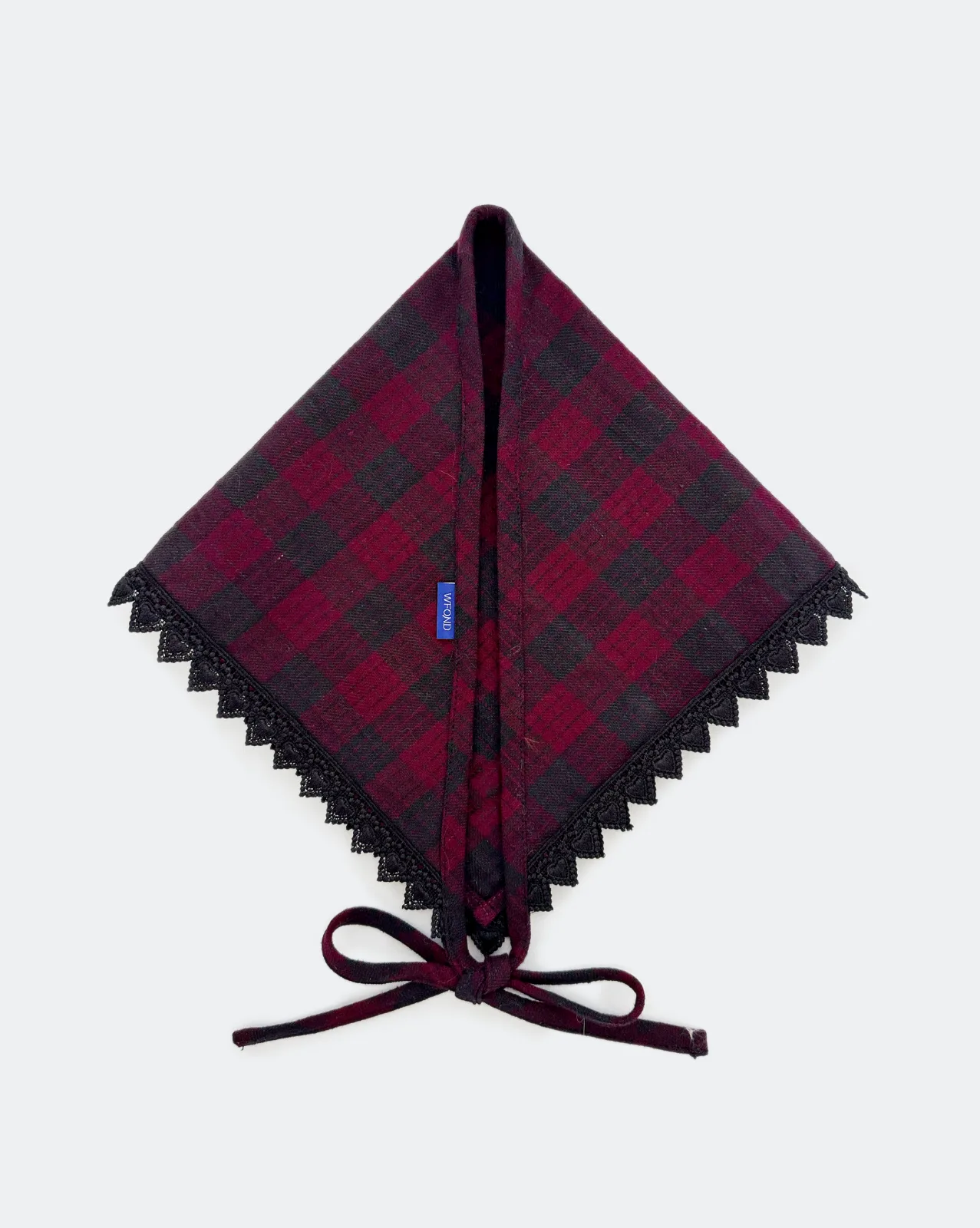 Embroidered Headscarf – Red & Black Gingham